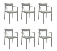 Garbar Elba Set 6 Silla Con Brazos Interior, Exterior Gris Verdoso