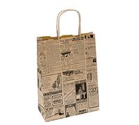 García de Pou 214.38 Bolsas Sos con Asas Times 80 G/M2, 25 x 14 x 32 cm, Caja de 250 unidades, Natural