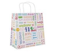 García de Pou 230.05 Bolsas Sos con Asas Parole 80 G/M2, 25 x 14 x 32 cm, Caja de 250 unidades, Blanco