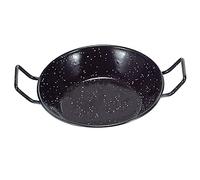 Garcima 5020005 Sartén Doble Honda con Asas Esmaltada 22 cm, Metal, Negro