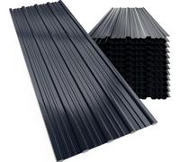 GARDEBRUK 12x Paneles para Tejado 129x46Cm Antracita | 7m², Chapas Onduladas, Galvanizado, Techo Perfiladas, Trapezoidales, Placa Sandwich, Cobertizo, Resistente, Construcción