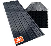 GARDEBRUK® 24x Paneles para Tejado, Chapas Onduladas 129x46cm, Panel Techo 14m², Placa Sandwich Galvanizada, Cobertizo, Garaje, Caseta, Construcción Antracita