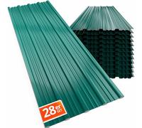 GARDEBRUK® 28x Paneles para Tejado, Chapa Ondulada 110x46cm, Perfiladas Techo 14m², Placa Sandwich Galvanizadas, Panel Cobertizo Garaje, Revestimiento Pared Caseta, Construcción