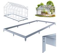 GARDEBRUK® Base para Invernadero Exterior 380x190cm Acero Galvanizado Estable Sólido Jardín Terraza Anclaje Terreno