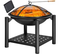 GARDEBRUK® Brasero Exterior Ø 55 cm Jardín Protector de Cubierta Cuenco con Atizador