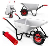 GARDEBRUK Carretilla de Obra 100L 250Kg | Acero Galvanizado, Asas Ergonómicas, Llanta Acero, Rueda Neumática, Todoterreno, Resistente, Versátil, Gran Capacidad Carga