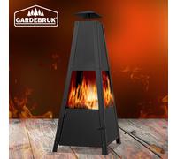 Gardebruk® Chimenea de Jardín Brasero Estufa de Leña con Atizador Fogón Exterior 102x35x35cm
