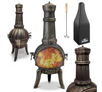 Gardebruk Chimenea Jardín 112cm Hierro Brasero Leña Carbón Exterior