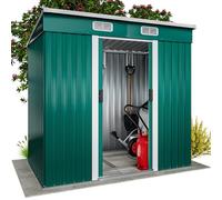 GARDEBRUK Cobertizo de Jardín Metálico 1,5m² Puerta Corredera Antracita | 185x165x90cm, Chapa Galvanizada, 2 Rejillas Ventilación, 2 Portaherramientas, Guantes, Candado, Patio, Terraza, Resistente UV