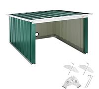 GARDEBRUK Garaje para Robot Cortacesped Jardin 89x90x54Cm Verde | Exterior, Metal, Verde, Cobertizo, Robots, Techo, Robóticos, Protección Cortacesped, Carport, Patio, Jardin, Guía cables