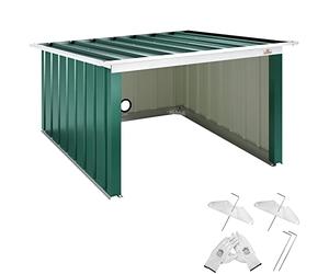 GARDEBRUK Garaje para Robot Cortacesped Jardin 89x90x54Cm Verde | Exterior, Metal, Verde, Cobertizo, Robots, Techo, Robóticos, Protección Cortacesped, Carport, Patio, Jardin, Guía cables