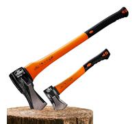 GARDEBRUK Hachas para Leña de Mano Grande y Pequeña Set Jardín | Acero al Carbono, Herramientas Jardineria, Troncos, Universal, Ergonómicas, 42,5 cm, 88,5cm, Certificado TÜV Rheinland GS
