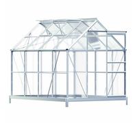 Gardebruk Invernadero de Aluminio 4,75m² Cobertizo de Jardín con Base Plantas 7,63m³ 250x190cm Vivero Huerto