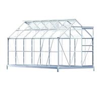Gardebruk Invernadero de Aluminio 7,22m² Cobertizo de Jardín con Base Plantas 11,73m³ 380x190cm Vivero Huerto