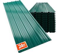 GARDEBRUK® Paneles para Tejado, Chapas Onduladas, Perfiladas Techo 14m², Placa Sandwich Perforada Galvanizadas, Cobertizo Garaje, Revestimiento Pared Caseta, 129x46cm, 24 Unid., Construcción