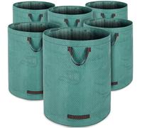 GARDEBRUK® Sacos de Jardín 6 Unid. x 280L Capacidad 50Kg Bolsas Residuos Hojas Reutilizables Asas Estables