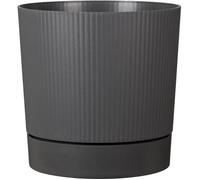 Garden Id Maceta redonda con depósito Gris metalizado Ø 47 - 43 L - H 46 cm
