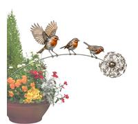 Garden Robin Stake - Escultura artística de metal emocional | Estaca decorativa para patio, césped, patio, granja, parque, jardín, porche, inauguración de la casa