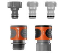 Gardena 36004 - Juego de 5 Conectores rápidos para Cualquier Manguera de jardín de 5/8 Pulgadas o 1/2 Pulgadas, aspersor o Boquilla de pulverización, Fabricado en Alemania (el Color Interior del