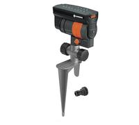 Gardena 38124 ZoomMaxx - Aspersor oscilante sobre Base de Metal, Gris, Naranja