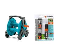 GARDENA 8007-20 - Soporte portamanguera 50 Classic + 18291-20 Kit, Negro, Gris, Naranja, Plata