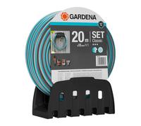 GARDENA Classic - Juego Universal de Soporte y Manguera 20m con Conectores y Boquilla