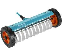 GARDENA Combisystem, aireador de césped enrollable, 32 cm, cuchillas de acero inoxidable, sistema anti-obstrucciones, elimina el musgo, tritura los restos, 25 años de garantía (3395-20)