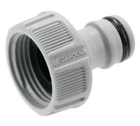 Gardena conector de grifo 26,5 mm (G 3/4 pulgada): adaptador para conectar una manguera, tecnología antisalpicaduras, a prueba de heladas, sistema original Gardena, envase suelto (18221-26).