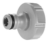 Gardena conector de grifo de 33,3 mm (G 1 pulgada): adaptador para conectar una manguera, tecnología antisalpicaduras, a prueba de heladas, sistema original Gardena, envase suelto (18222-20).