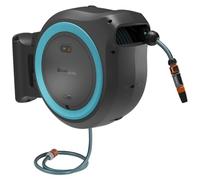 Gardena Conjunto Listo Para Usar Portamanguera de Pared con Batería PowerRoll XXL: Portamanguera automático con manguera de 40 m, guía y RollControll, conjunto completo con batería (18645-20)
