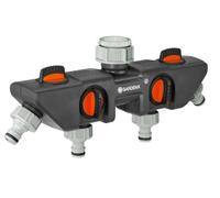 Gardena Distribuidor 4 vías para llave de agua – Rosca 26,5 mm (G 3/4")