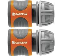 Gardena Juego de conectores de manguera, Conector para el inicio de la manguera, Conexión rápida y fácil, Color Gris y Naranja, 13 mm, 1/2 pulgadas y 15 mm, 5/8 pulgadas