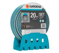 Gardena Kit de Manguera de Jardín Gardena Classic con Manguera de 20 m y 13 mm, Soporte Mural y Lanza con Boquilla Ajustable Grey 26 x 13 x 13 cm