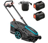 Gardena PowerMax Duo 46/36V P4A - Cortacésped de batería - 2x18V 4Ah - Corte de 46 cm