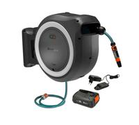Gardena PowerRoll - Enrollador de tambor AKU PowerRoll XXL de 18V, con manguera de 40 m, 1x batería de 2,5 Ah Li-Ion, cargador, blanco 18647-20