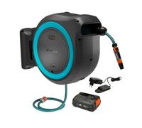 Gardena PowerRoll - Enrollador de tambor inalámbrico de 18V PowerRoll XL, con manguera de 35 m, 1 batería de 2,5 Ah Li-Ion, cargador, color turquesa 18640-20