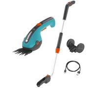 Gardena Set de Tijeras cortacésped a batería ClassicCut Li: Tijeras cortacésped para Bordes, Ancho de Corte 8 cm, Mango telescópico y Ruedas, indicador de batería, Cuchillas extraíbles (9886-20)
