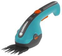Gardena Tijeras cortacésped con batería – Set con mango telescópico, Turquesa/Negro/Naranja, 36 x 13