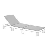 Gardenista Allibert Keter Daytona - Almohadilla de repuesto para tumbona de jardín, resistente al agua, para silla reclinable, muebles de patio (color gris)