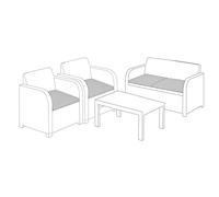 Gardenista Cojines para Exterior para Muebles de ratán | Cojines de jardín para Keter Allibert Carolina | Impermeables para Muebles de Patio | Livianos y duraderos | 4 Piezas (Gris)