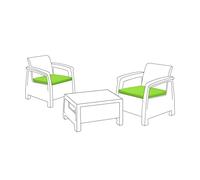 Gardenista Cojines para Muebles de ratán | Impermeables para Muebles de Patio | Cojines para Muebles de jardín Keter Corfu | Ligeros y duraderos | 2 Piezas (Lima)