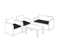 Gardenista Juego de 4 cojines de repuesto de ratán para exteriores, almohadillas de asiento de jardín para muebles de ratán Keter Allibert Carolina | Acolchado resistente al agua para sillas de patio