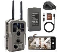 GardePro E8 2.0 Pro Cámara de Caza, WiFi de Doble Antena con Tarjeta SD de 64GB, Batería Recargable 7800mAh, 64MP 4K H.264, Alcance de Visión Nocturna de 30m y 0,1s Tiempo de Activación, IP66