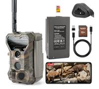 GardePro X70 Pro Camara Fototrampeo 4G LTE con Transmisión en Vivo y GPS, Batería de 7800 mAh y Tarjeta SD de 64 GB, 48MP 1296P Cámara Caza, IP66 Cámara Fototrampeo con Envío al Móvil