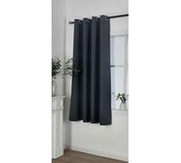 Gardinenbox Cortina Opaca con Ojales y alzapaños, 175 x 145 cm, Color Gris Oscuro, 100% Opaco, unión de Tres Capas, diseño de Espiga de Múnich