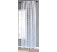 Gardinenbox Cortina Valencia 245 x 145 cm de Alto x 145 cm de Ancho, diseño de Diamante Natural, Colgador, Transparente, Aspecto de Lino, 2023430