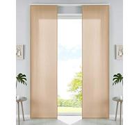 Gardinenbox Juego de 2 Cortinas correderas de Microfibra, 245 x 60 cm, Color Arena Mate, Barras de contrapeso, 85600N2