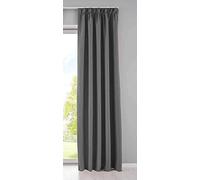 Gardinenbox Newyork 202020610 - Cortina Opaca Aislante con Proteccion Solar para Ventanas, con Trabillas Ocultas, Color Gris Oscuro, 245 x 295 cm