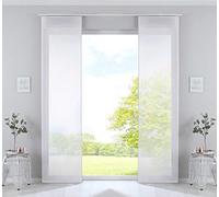 Gardinenbox Niza 2019032-2 - Juego de 2 Cortinas correderas (algodón, 245 x 60 cm), Color Blanco Transparente