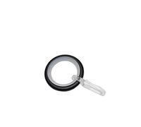 Gardinia 10 - Anillos para Cortinas (Metal, Acero Mate, 10 Unidades), Color Negro